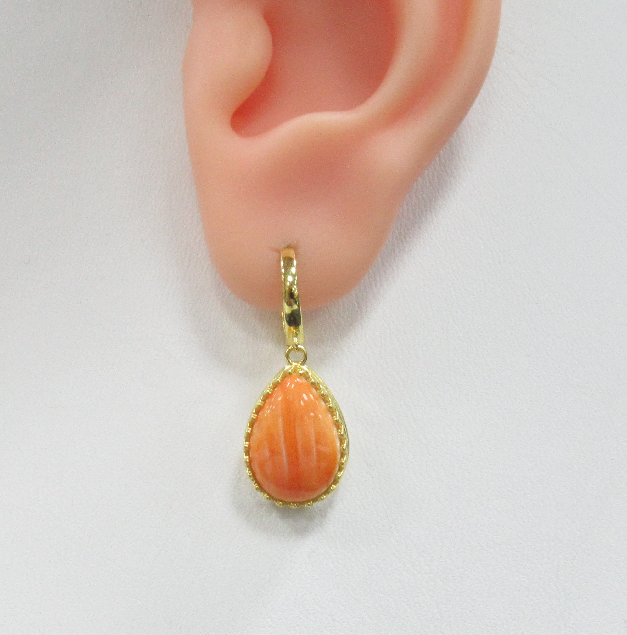 Серебряные серьги с огненными королевскими спондилюсами